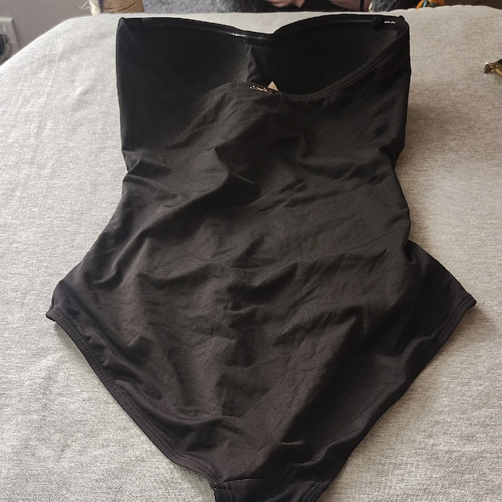 Black Strapless WOMENS ANNE COLE BEAUTIFUL SWIMSUIT SWIMWEAR ONE-PIECE SUIT - Picture 10 of 16